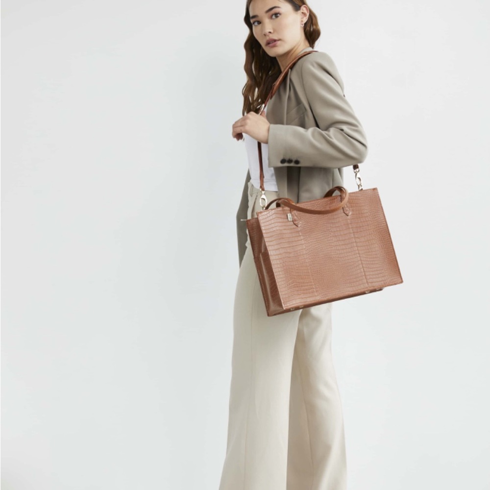 BEIS THE WORK TOTE IN COGNAC CROC used!